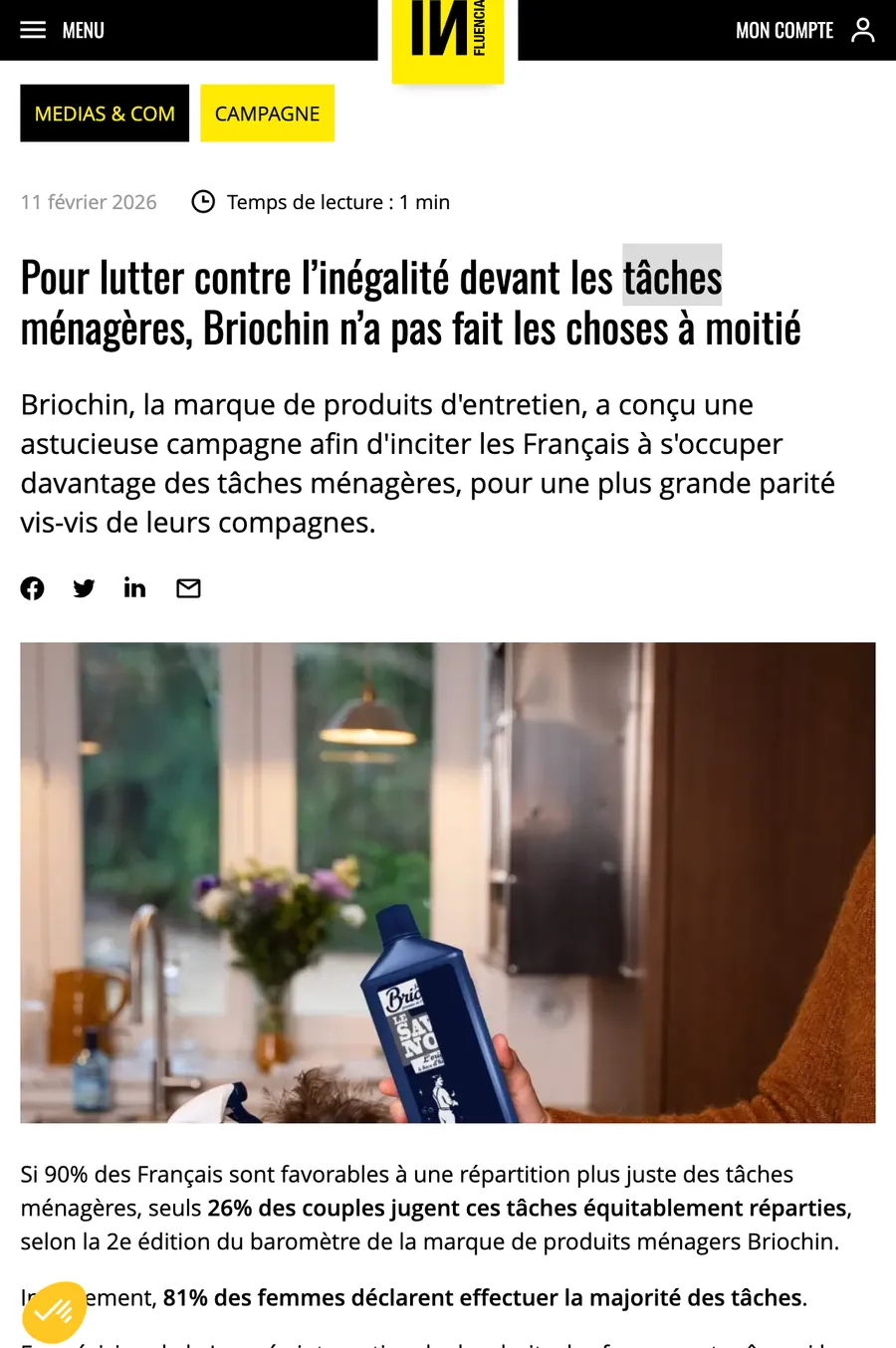 Retombée presse / réseaux — Briochin