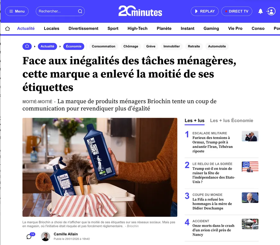 Retombée presse / réseaux — Briochin
