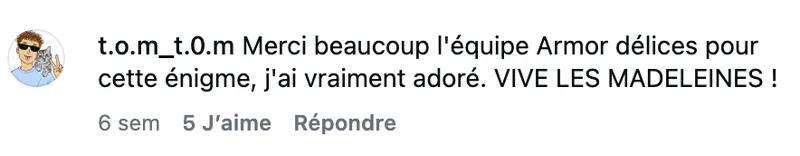 Commentaire d’internaute — campagne Armor Délices